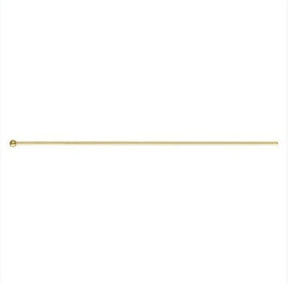 22ga Ball Headpin, .025”x2.0” (0.63x50.8mm), 14k Gold Filled, #4005385B