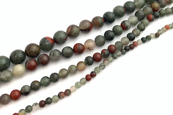 African Bloodstone Bead Strand