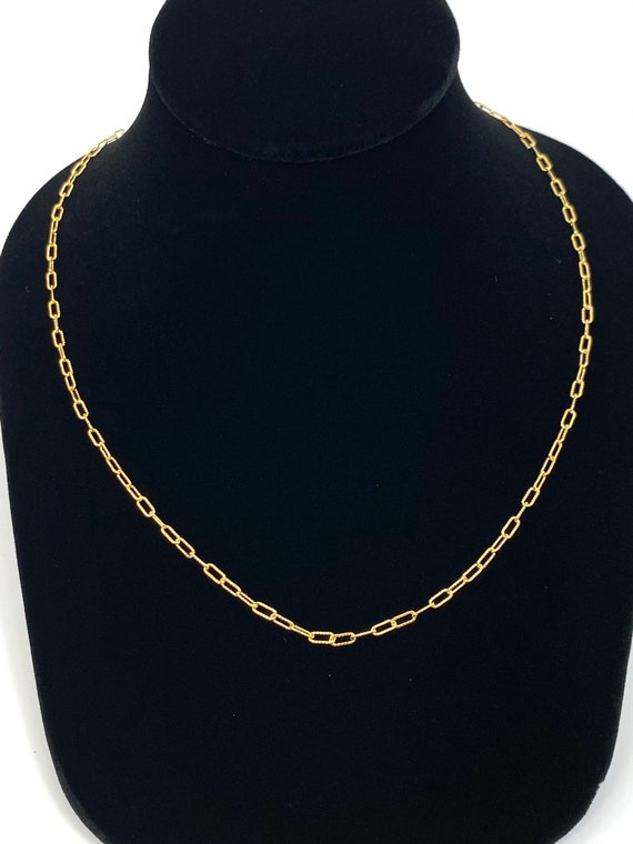 Line Elongated Cable Chain 14K Gold 
