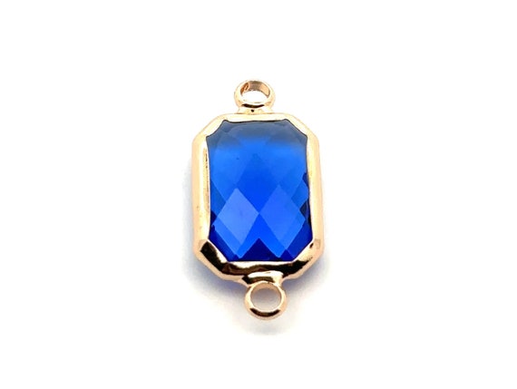 Royal blue rectangle crystal charm, SKU#203