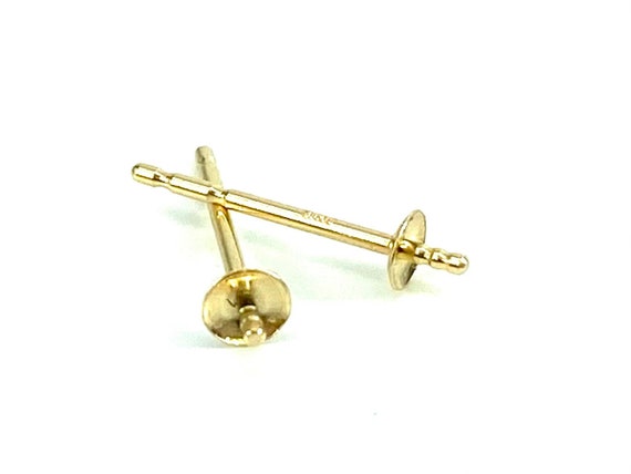 14K Solid Gold Ear Post Light 2.5mm Cup, length under cup 9.5mm Sku#11-28-3022