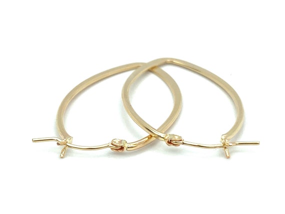 14KGF Oval Hoops , Sku#OVAL C 2 GF FLAT