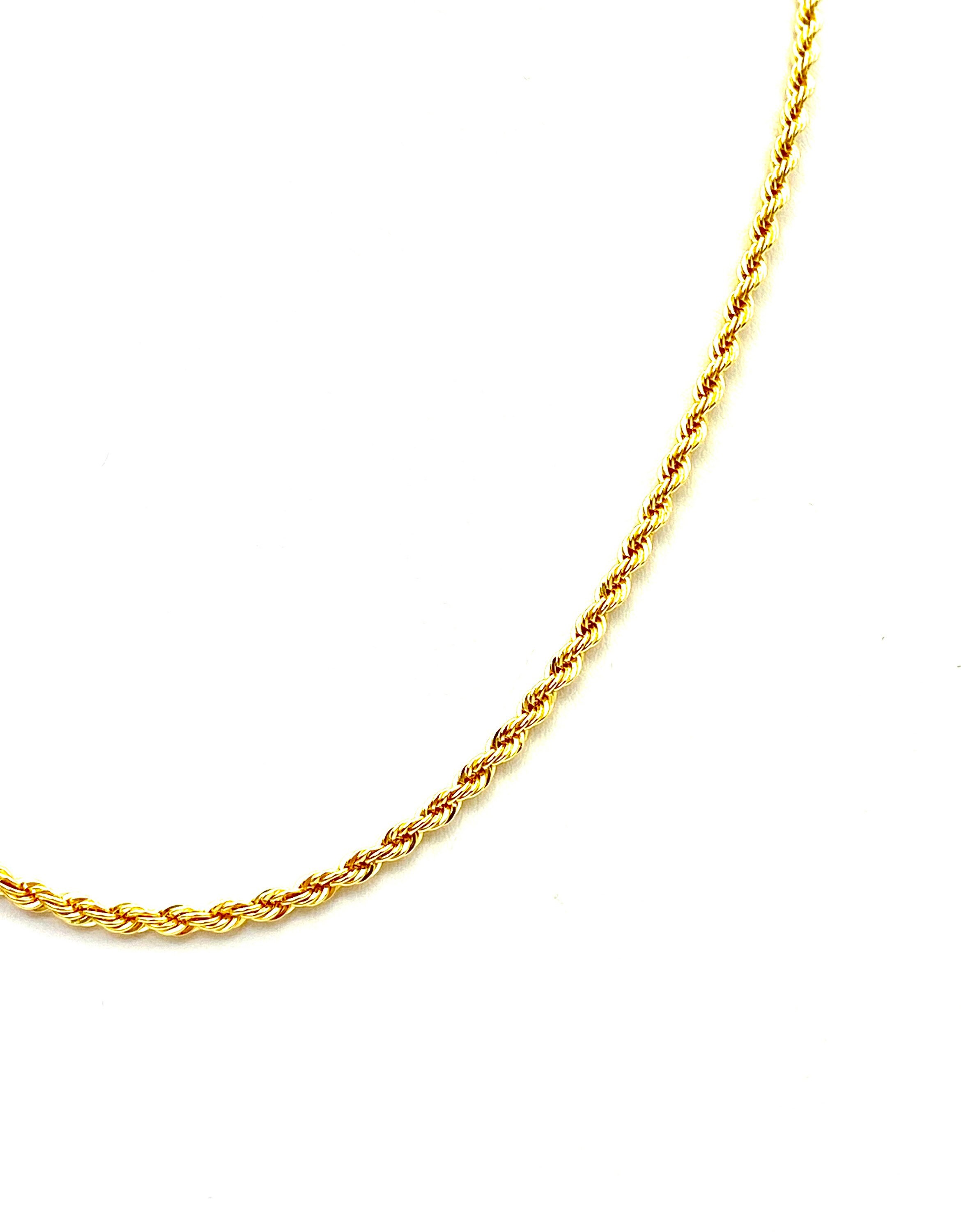 2.5mm French Rope Chain Necklace 16” 18” 20” 22” 24” , Gold Filled