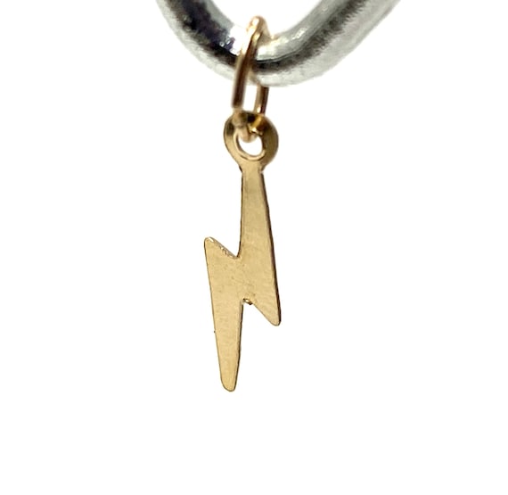 Solid 14K gold lightening strike charm, SKU#1035-C