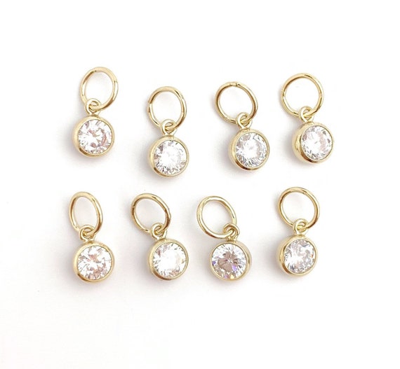 4mm White Cubic Zirconia Perpendicular Hooplet