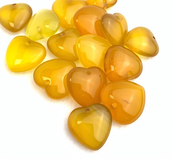 Yellow Quartz Heart Charm Sku#M2195