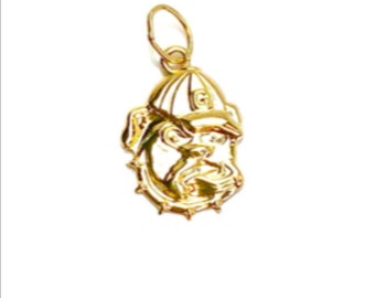 UGA Bulldog Charm 762-C, Sterling Silver & 14K Gold Filled