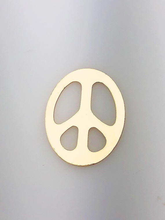 14K Gold Fill Peace Sign Charm, 25.3x30.0mm, Made in USA - 2395