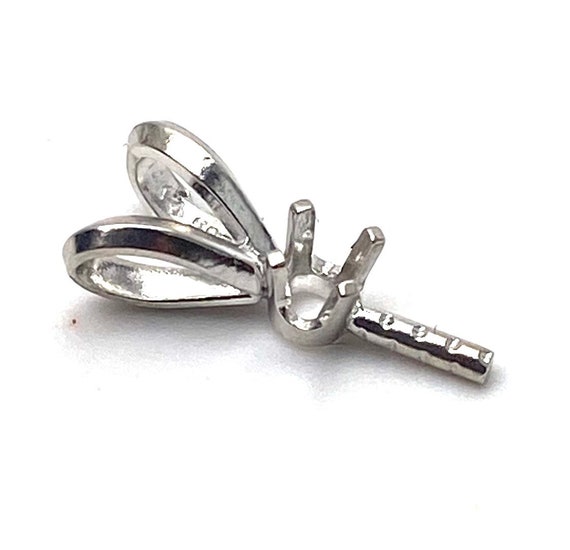 14K solid white gold pearl pendant mount, SKU# 12-54-117