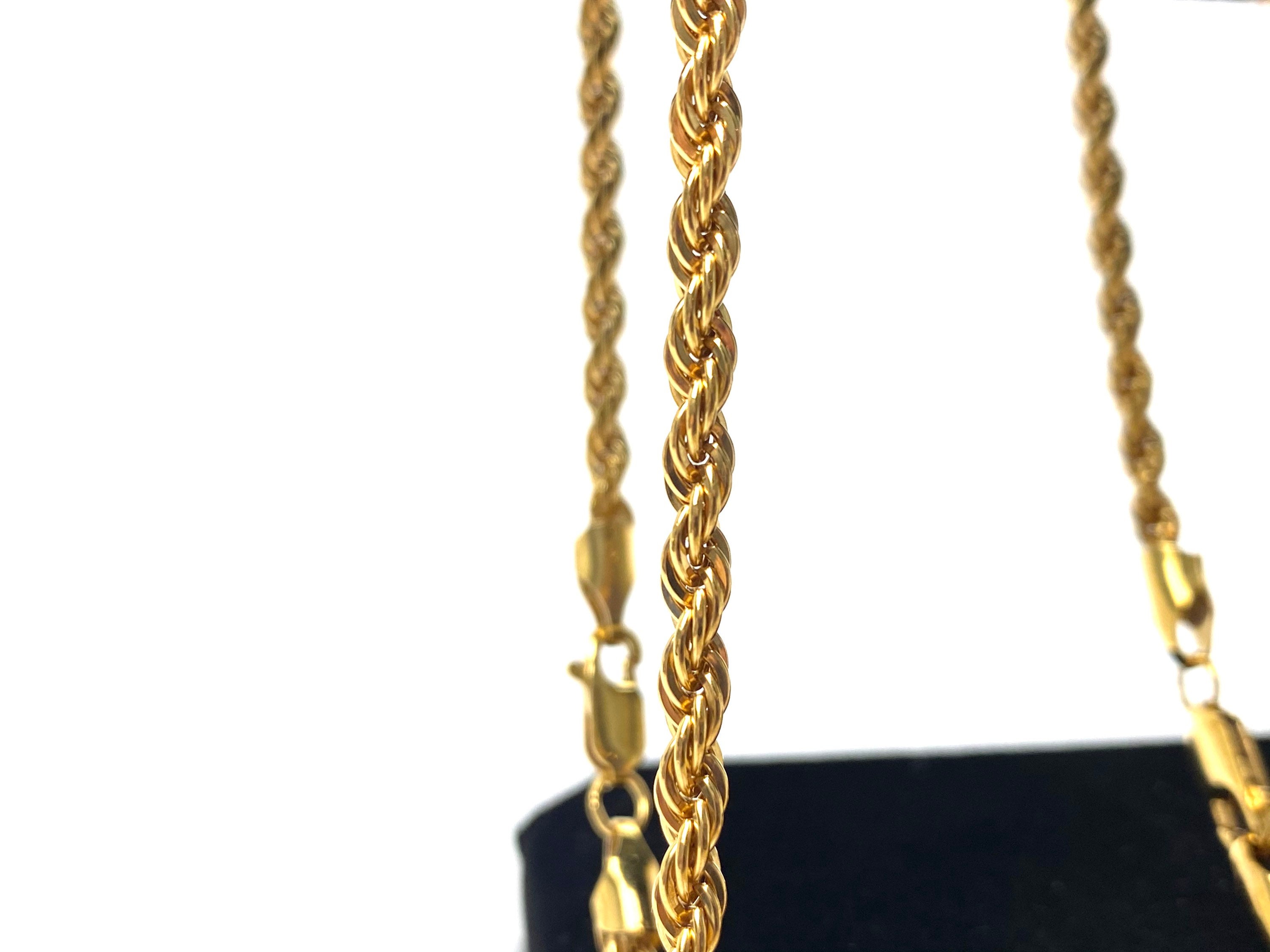 4mm French rope chain, 14KGF, 18 26 inch 14K gold filled chain, SKU FR4