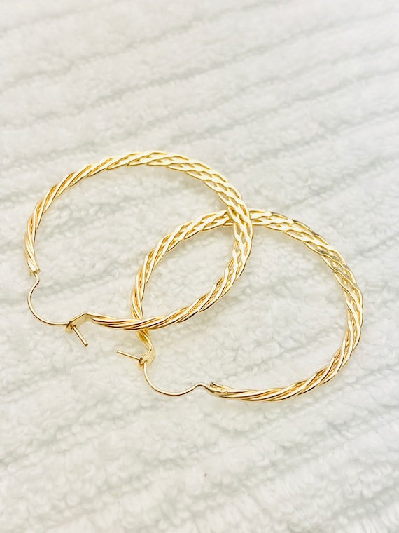14k Gold filled earrings, woven style, medium size, 14k GF, DE-654 MED