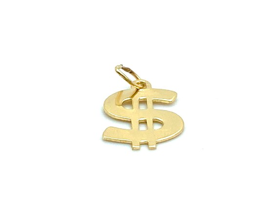 14KGF Dollar Sign Charm , Sku#1885-C