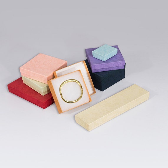 100 Pcs 1 7/8" x 1 1/4" x 5/8" Assorted Pastel Jewelry Boxes, Cotton Filled, Sold By The Case, Bulk Pricing Available -BX2710-M