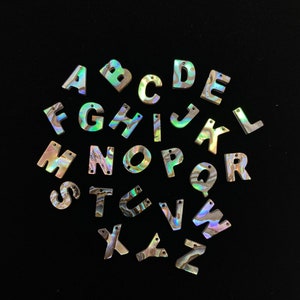 Stunning abalone mother of pearl letters