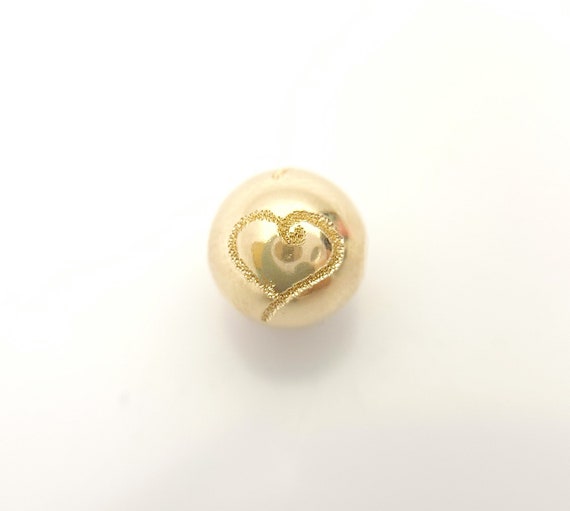 14k Gold Filled 8.0mm Stardust Heart Bead 1.8mm Hole (4004780S3H)