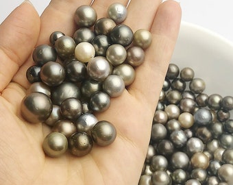 100 Tahitan Pearls, 11mm to7mm, Tahiti Loose Pearls, Round, 7mm - 11mm, A Quality