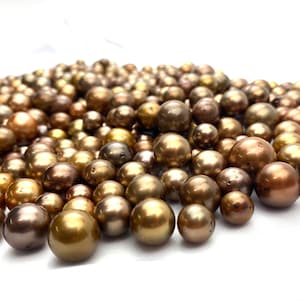 Chocolate Tahitian Pearls Round 9mm to 11.9mm AA1 Quality