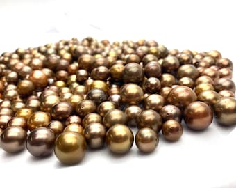 Chocolate Tahitian Pearls Round 9mm to 11.9mm AA1 Quality