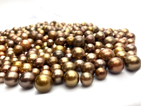 Chocolate Tahitian Pearls Round 9mm to 11.9mm AA1 Quality