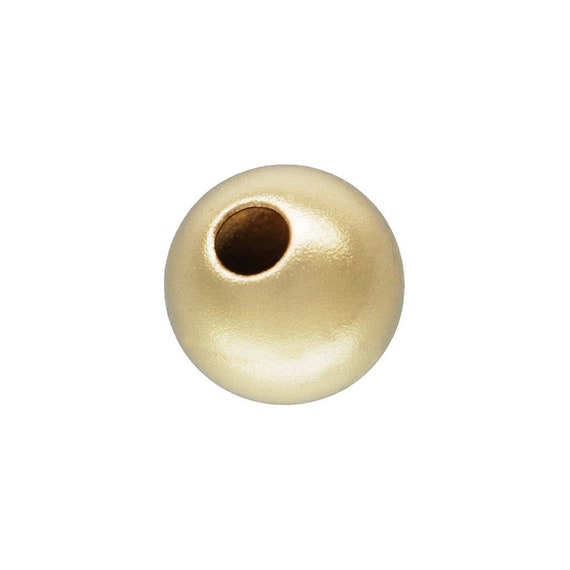 5.0mm Sandblast Bead 1.4mm Hole, 14k gold filled. Made in USA. #4004750SB