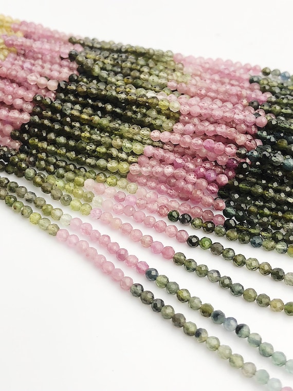 HALF OFF SALE - Tourmaline Gemstone Beads, Full Strand, Semi Precious Gemstone, 13"