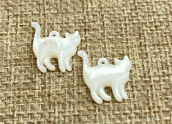 Mother of Pearl Cat Charm
