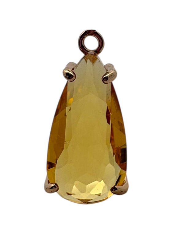 Yellow tear drop crystal charm, SKU#M2152yellow