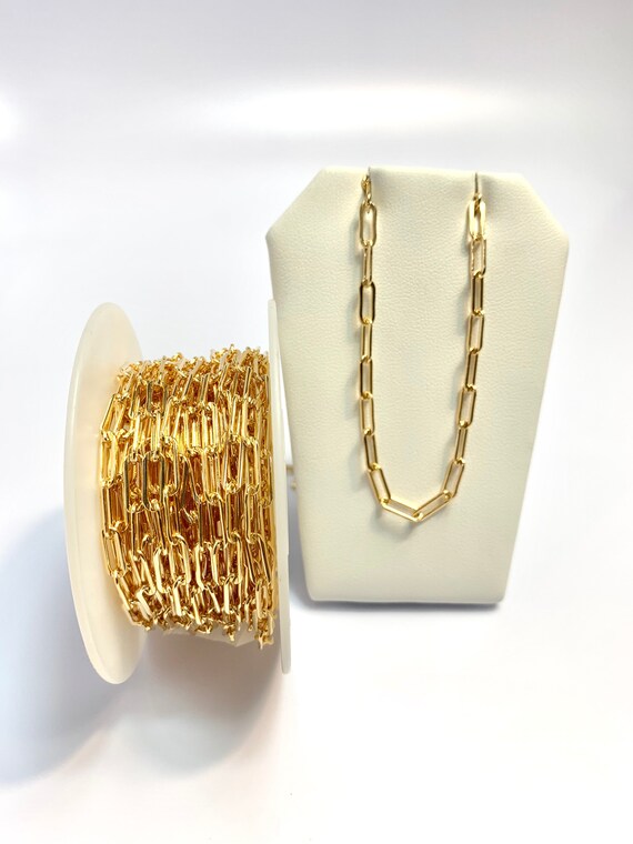 3.7x10mm Elongated Beveled Chain 14k Gold Filled. Made in USA. S 348