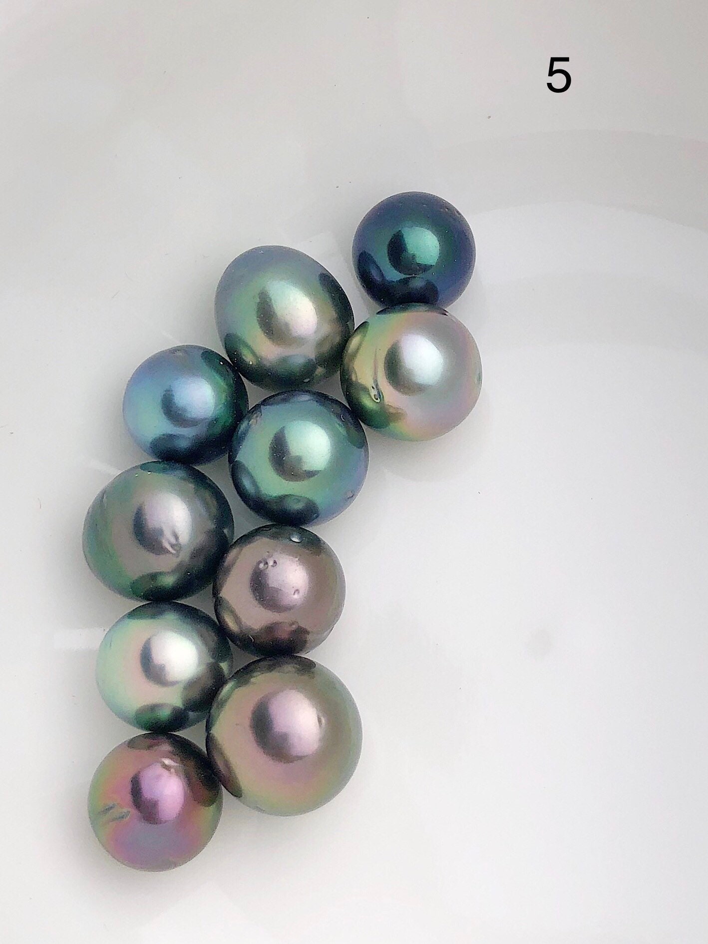 10 Pearls Multicolor Tahitian Peacock Loose pearls A Quality 10
