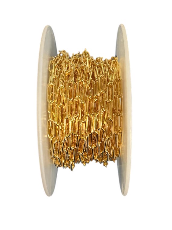 3.1mm Elongated Cable Chain, Per Foot, 14k Gold Filled, Sterling Silver