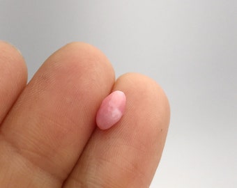 May include: A small, oval-shaped, pink pearl.