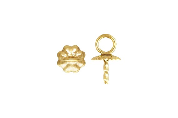 4.0mm Flower Cup & 4.0mm Twist Peg Drop, 14k gold filled. Made in USA. #4005743D