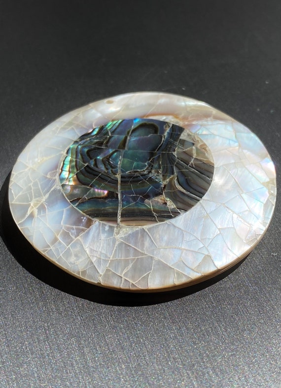 Circle abalone mother of pearl bead, SKU#M814