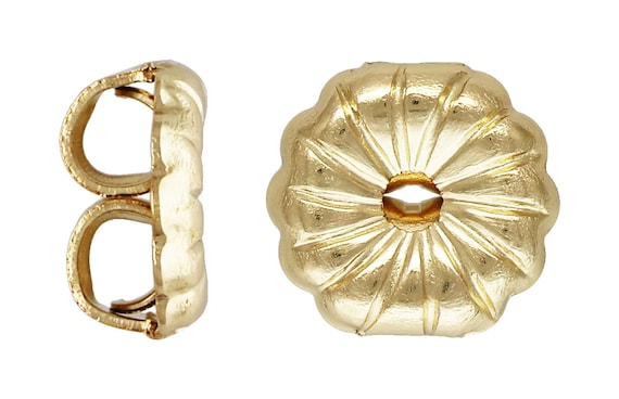 Premium Earring Back (5.0x5.2mm) Swirl, 14k gold filled. Made in USA. #4005173