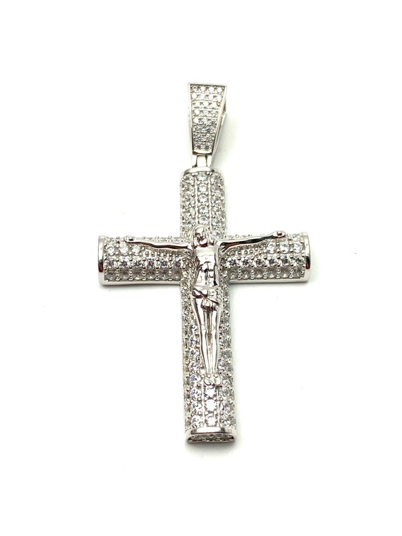 sterling silver cross pendant , cubic zirconia, SKU# 10026