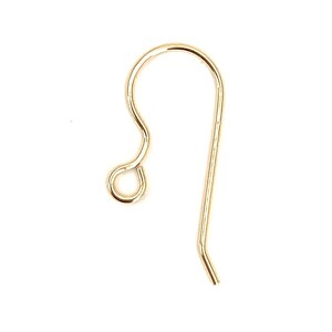 May include: Gold-toned earring hook with a small loop at the top and a slightly curved wire.