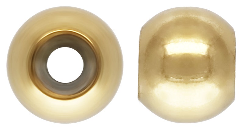 Made in USA #4004840I 14k gold filled 4.0mm Smart Bead 2.0mm Hole 1.5mm Fit