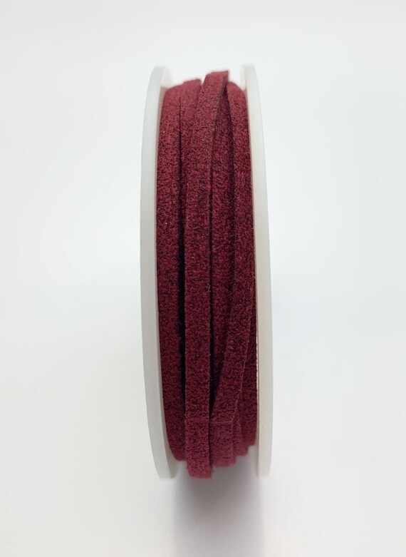 Ultra Micro Fiber Suede Cord in Burgundy 3mm - 3 Yards