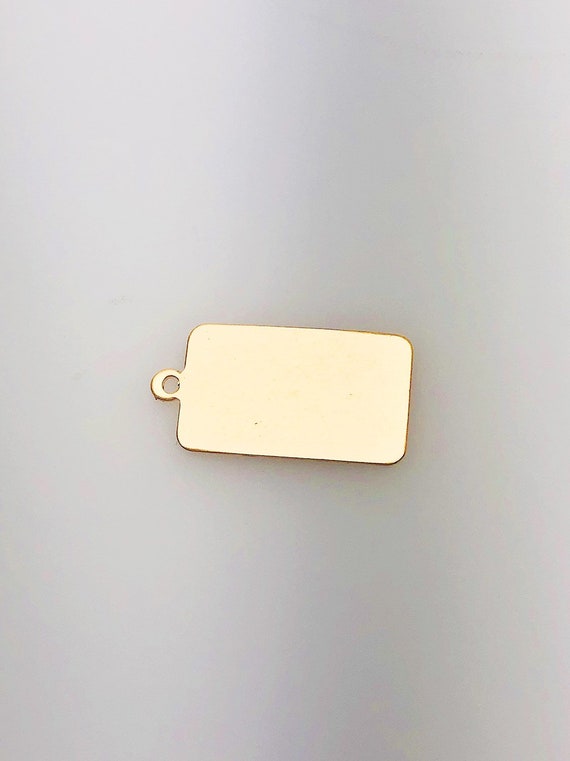14K Gold Fill Rectangle Charm w/ Ring, 10.6x20.6mm, Made in USA - 2374