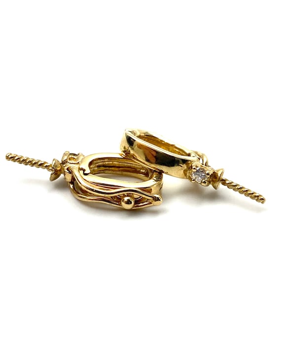 14K solid yellow gold bail , 0.04CT diamond , SKI# APGP07Y
