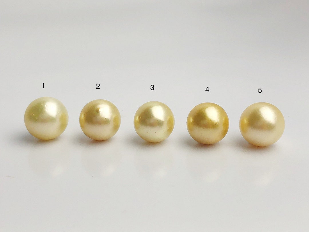 Top Quality Golden South Sea Loose Pearls, Round, 12mm - 12.9mm, AAA+  Quality, Natural Color