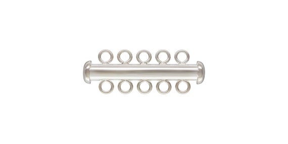 4.3x32.0mm Tube Clasp 5 Row, Sterling Silver. Made in USA. #50035805R