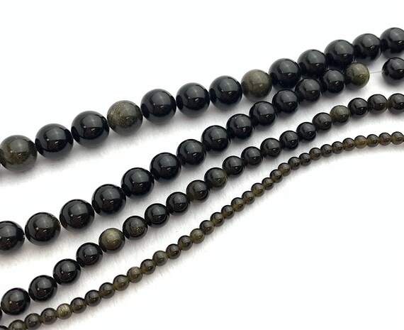 Golden Obsidian Bead Strand