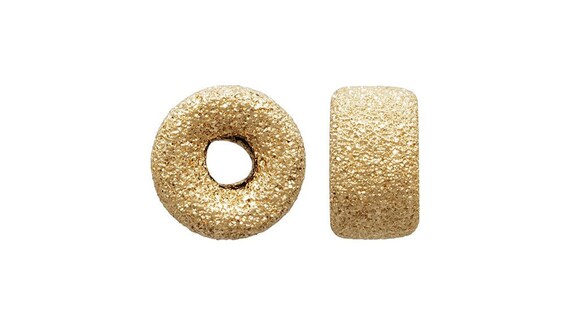 8.0mm Stardust Rondelle 2.0mm Hole, 14k gold filled. Made in USA. #4004580S
