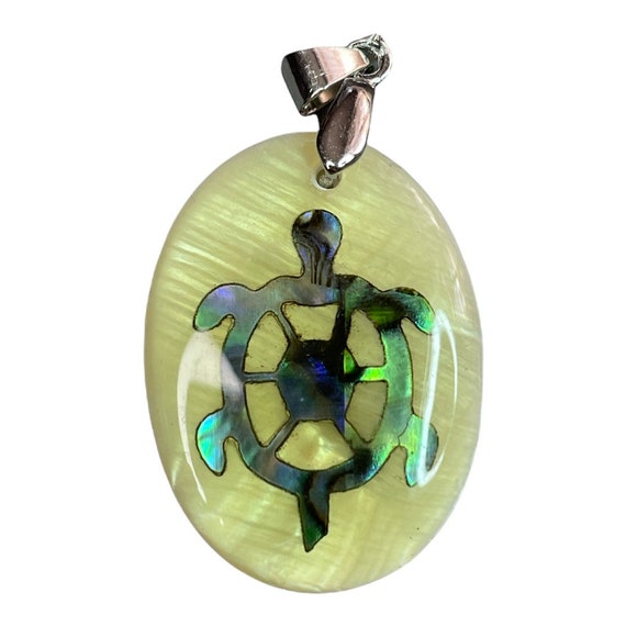 Turtle abalone mother of pearl, Sterling silver pendant, SKU# M894
