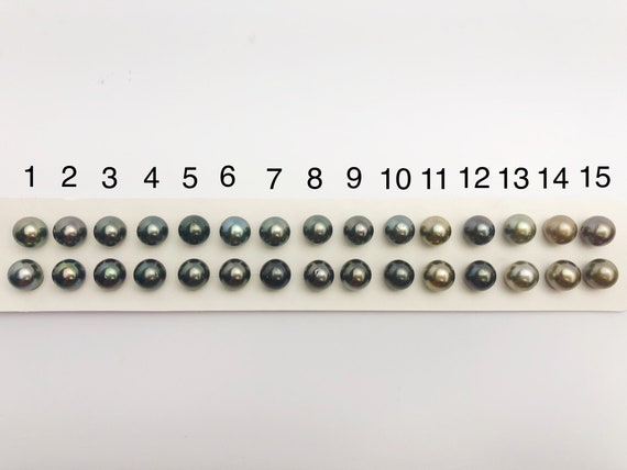 9mm-9.5mm Tahitian AA Loose Matched Pearls, 9mm Round (273)