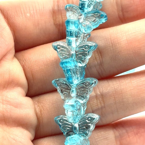 Beautiful light blue butterfly beads, SKU#M3179