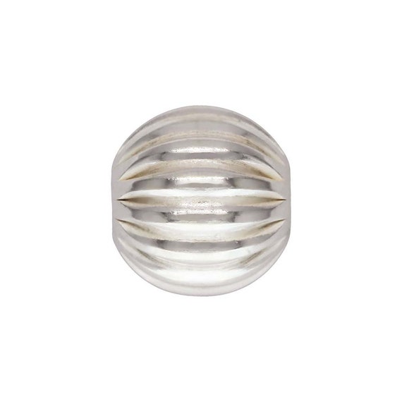 6.0mm Corrugated Bead Light 2.0mm Hole, Sterling Silver. Made in USA. #5001206C