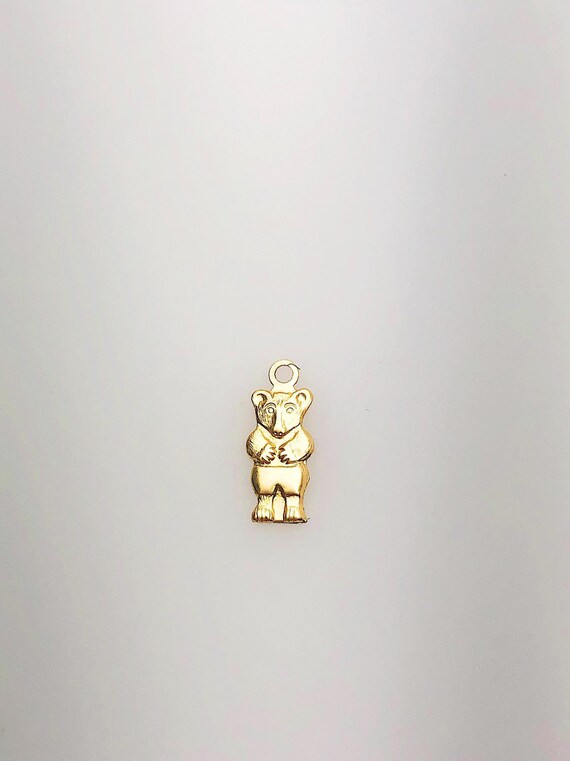 14K Gold Fill Bear Charm w/ Ring, 5.2x12.7mm, Made in USA - 262