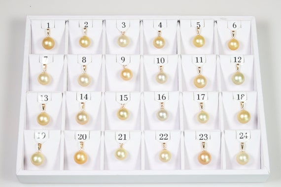 12mm-14mm Golden South Sea Pearl Pendants, AAA Quality Round (GSSP002)